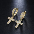 Unisex Stylish Cross Drop Hoop Earrings