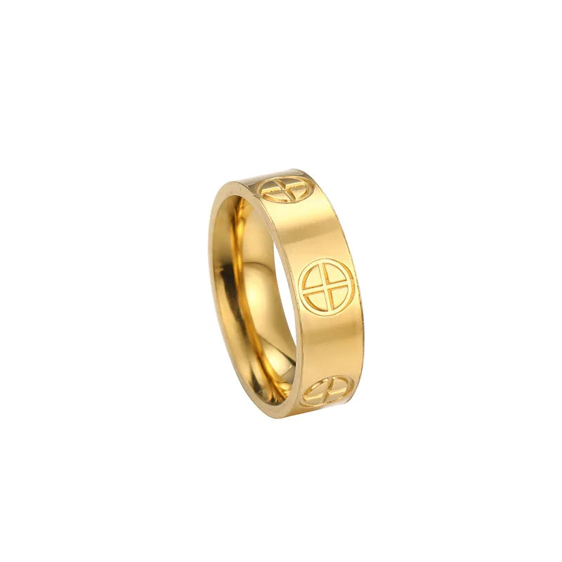 Stainless Steel Rings Gold Color Luxury