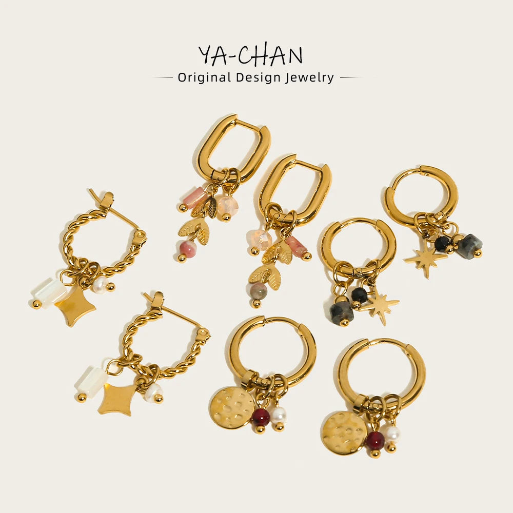 18K Gold Plated Stainless Steel Hoop Earrings