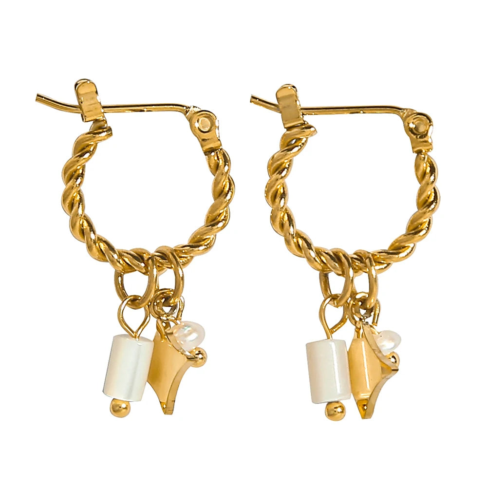 18K Gold Plated Stainless Steel Hoop Earrings