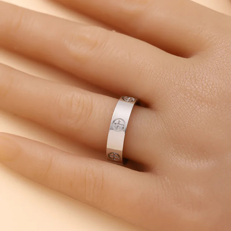 Stainless Steel Rings Gold Color Luxury