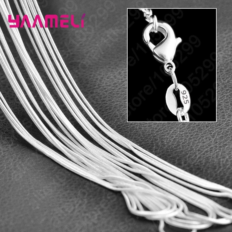 Pure 925 Sterling Silver Charm Link Chain Necklace Jewelry with Strong Smooth Lobster Clasps 16-30 Inches
