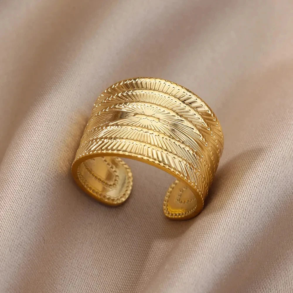 Stainless Steel Rings for Women Gold Color Never Fade Luxury