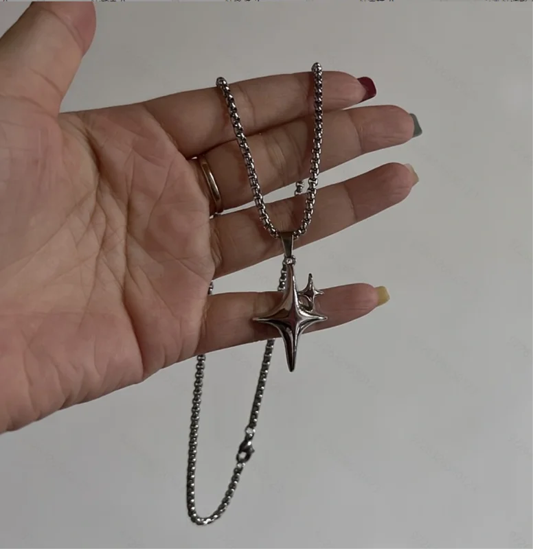 Shaped Y2K Stainless Steel Necklaces, Punk Style, Exquisite Y2K Chunky Chain Necklaces