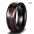 Blue Rhinestones Zircon Ring Men Stainless Steel Celtic Dragon Ring