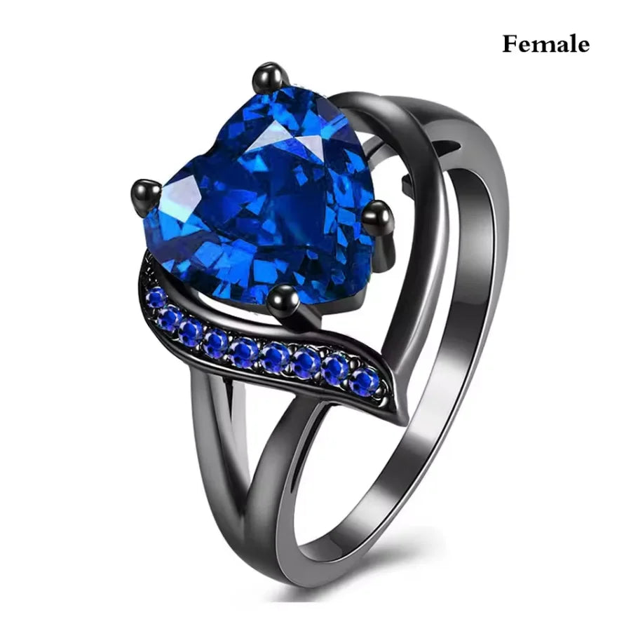 Blue Rhinestones Zircon Ring Men Stainless Steel Celtic Dragon Ring