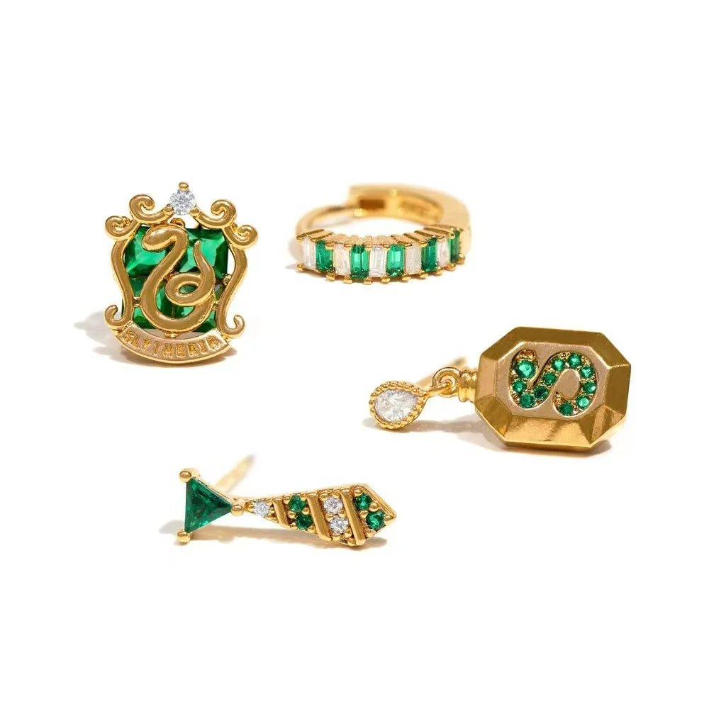 Stud Earrings Gold Color Plated Cubic Zirconia Crystal Stone Women Jewelry