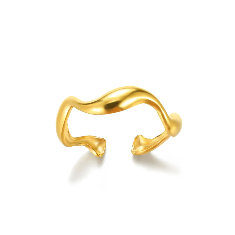 Stainless Steel Rings for Women Gold Color Never Fade Luxury