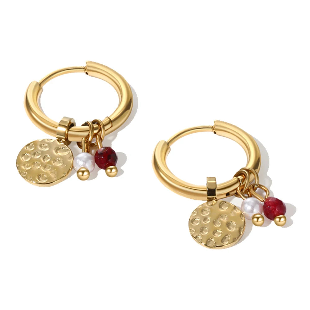 18K Gold Plated Stainless Steel Hoop Earrings