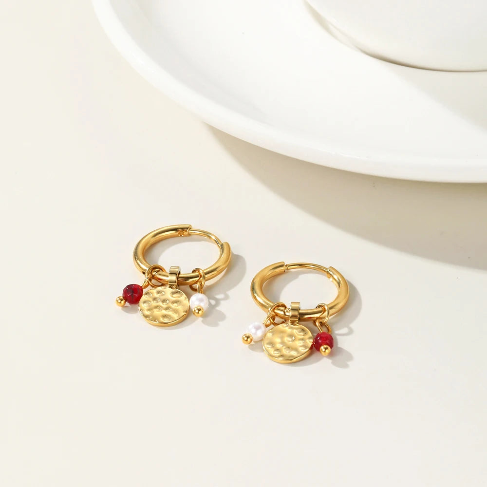 18K Gold Plated Stainless Steel Hoop Earrings
