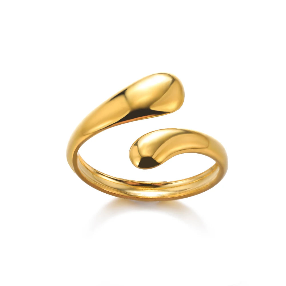 Stainless Steel Rings for Women Gold Color Never Fade Luxury