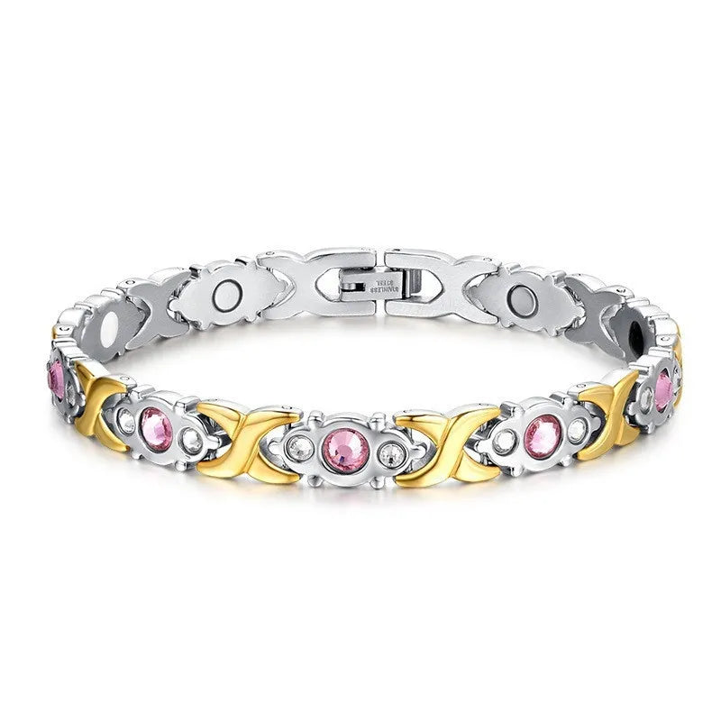Magnetic Lymphatic Drainage Bracelet for Men Women Lymphatic Detox Zircon Bracelet Slimming Magnetic Therapy Health Care Gift