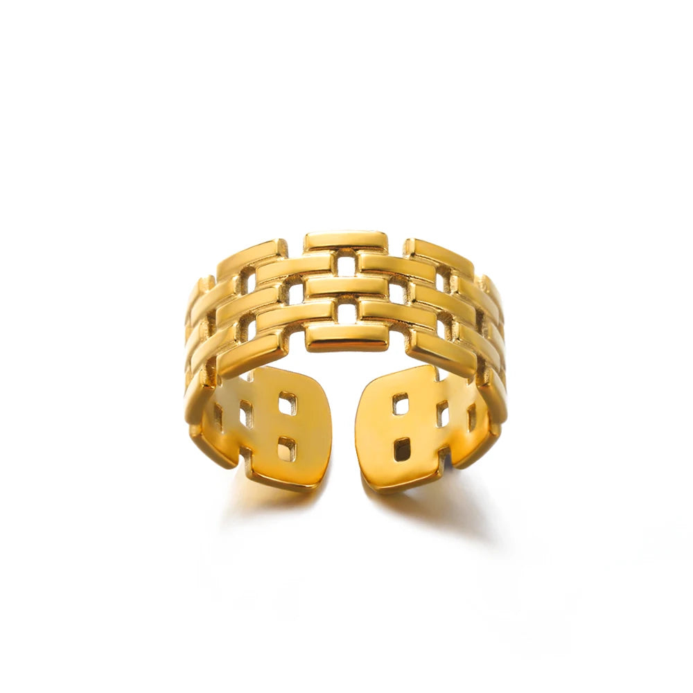Stainless Steel Rings for Women Gold Color Never Fade Luxury