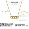 Three Slidable Zircon Pendant Necklace 18k Gold Plated Stainless Steel