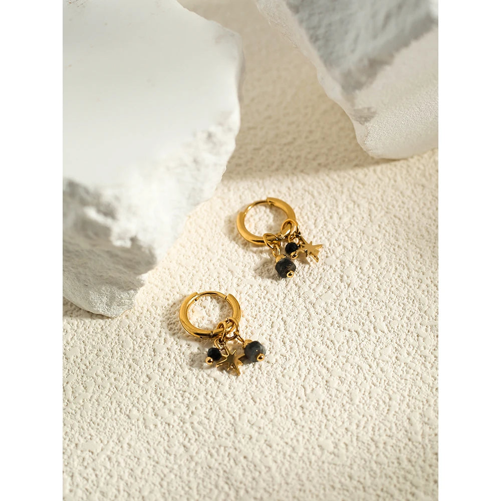 18K Gold Plated Stainless Steel Hoop Earrings