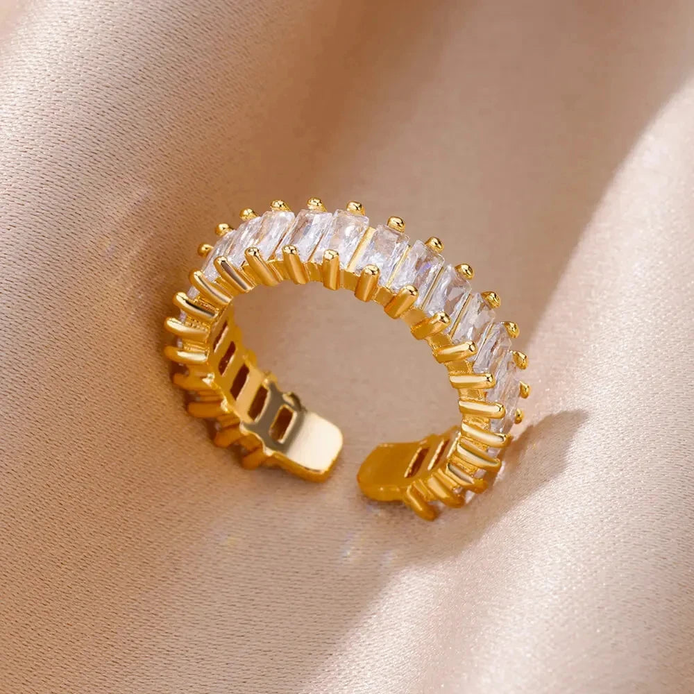 Stainless Steel Rings for Women Gold Color Never Fade Luxury