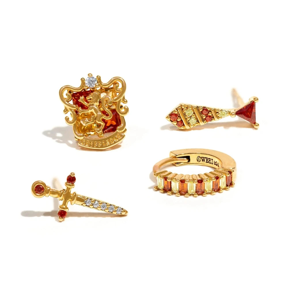 Stud Earrings Gold Color Plated Cubic Zirconia Crystal Stone Women Jewelry