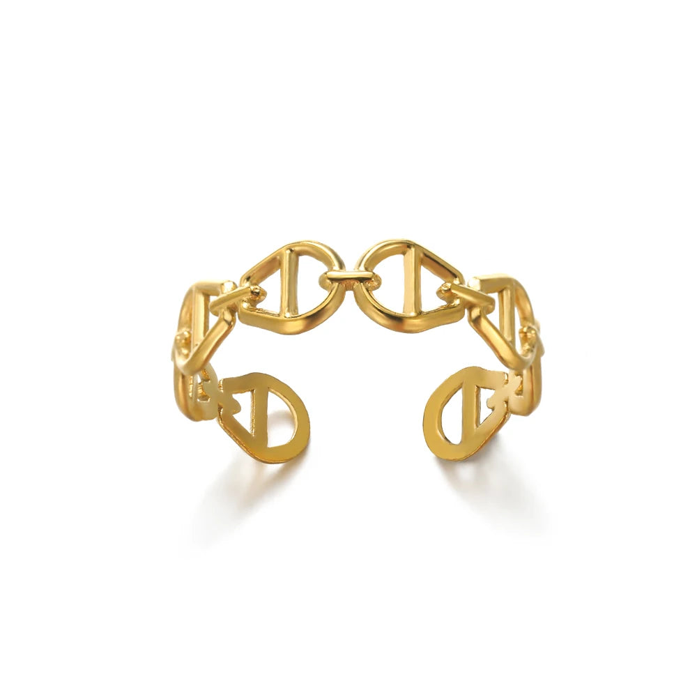 Stainless Steel Rings for Women Gold Color Never Fade Luxury