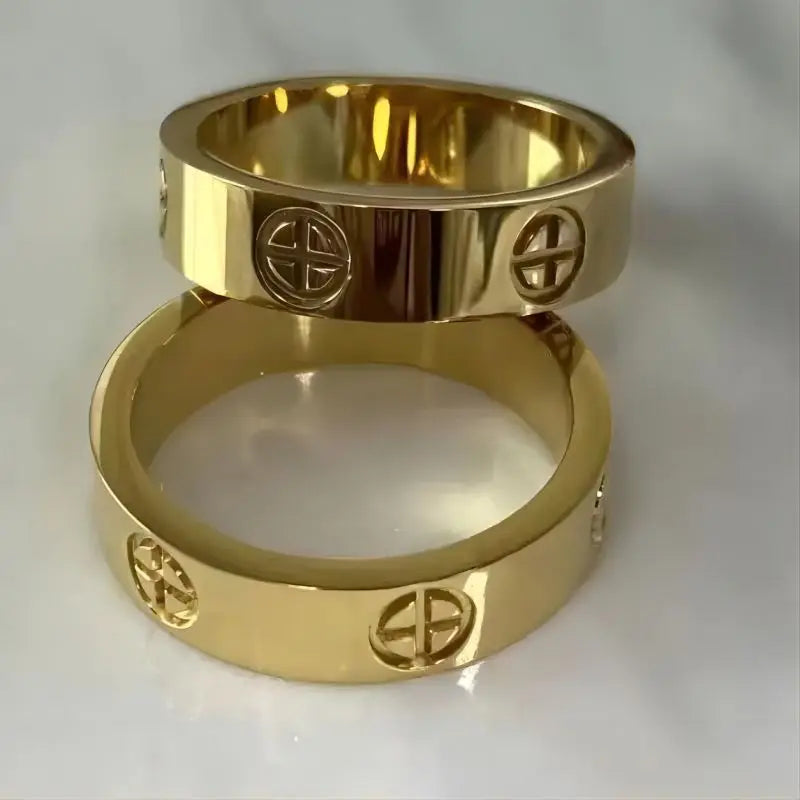 Stainless Steel Rings Gold Color Luxury