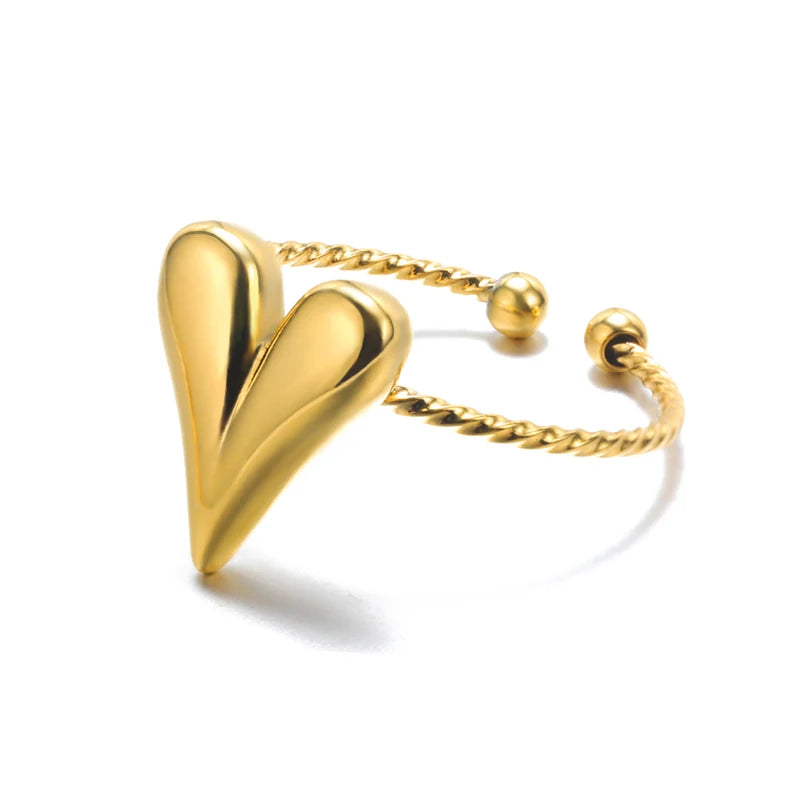 Stainless Steel Rings for Women Gold Color Never Fade Luxury