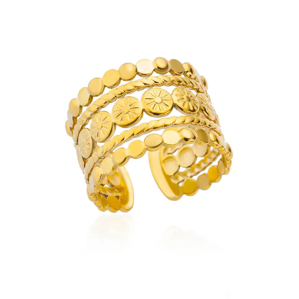 Stainless Steel Rings for Women Gold Color Never Fade Luxury