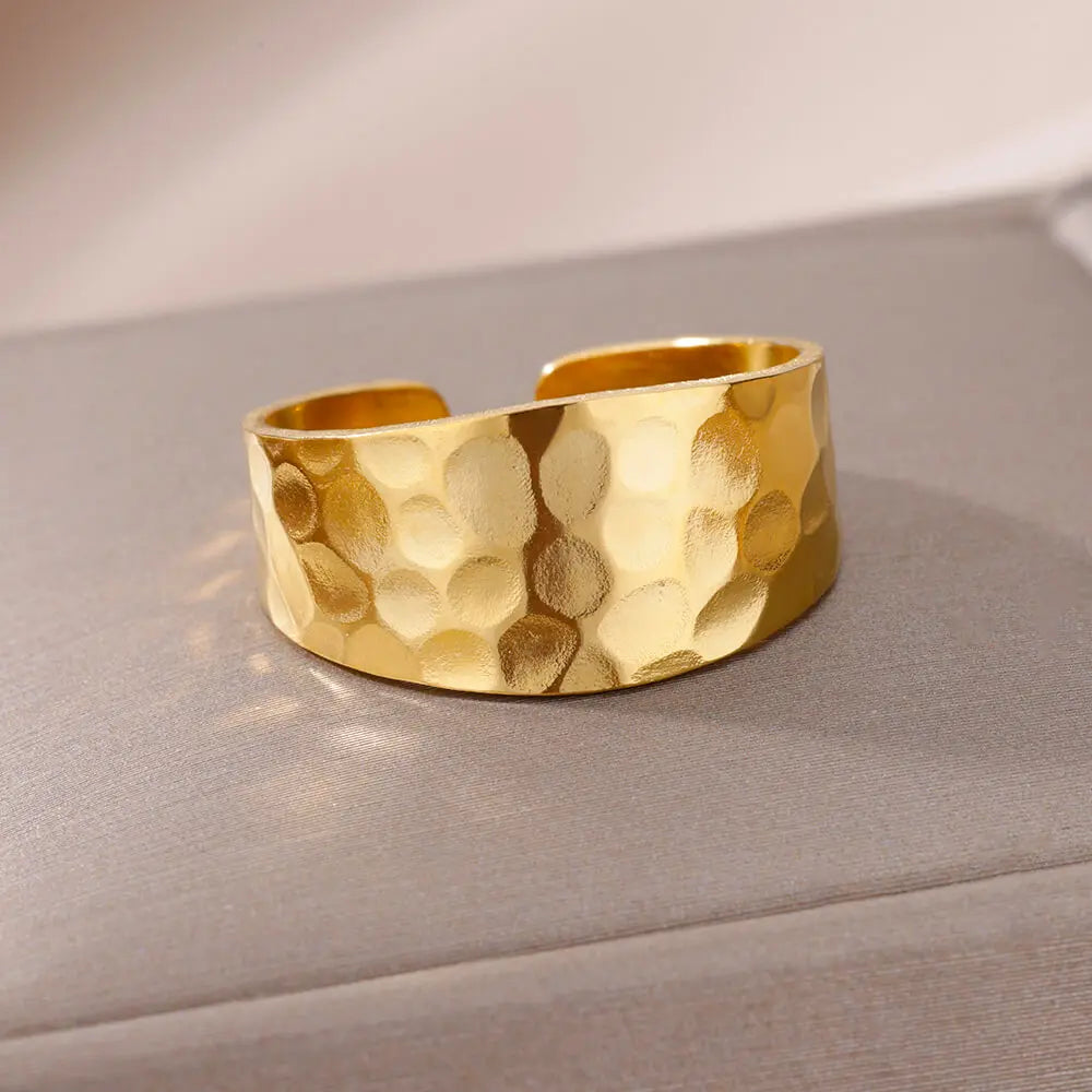 Stainless Steel Rings for Women Gold Color Never Fade Luxury