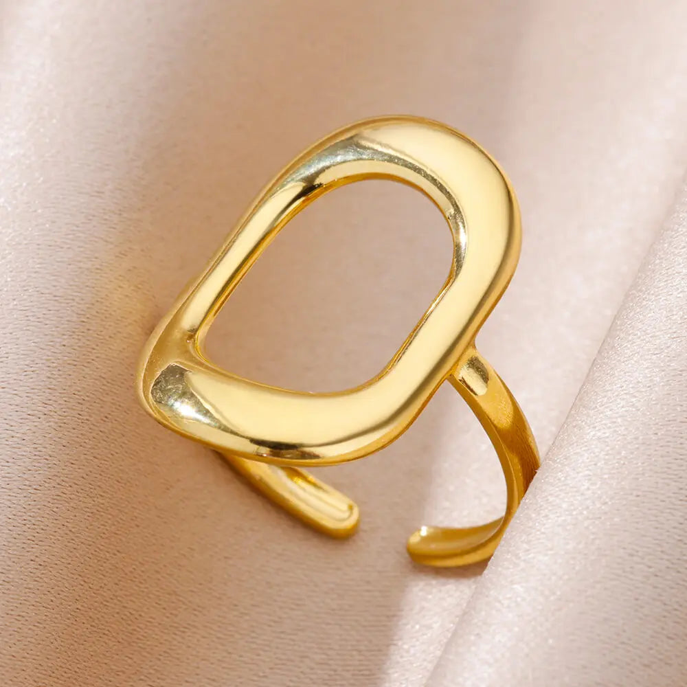 Stainless Steel Rings for Women Gold Color Never Fade Luxury