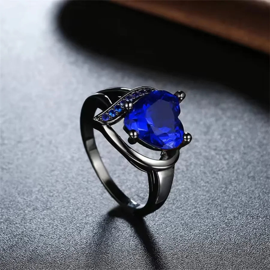Blue Rhinestones Zircon Ring Men Stainless Steel Celtic Dragon Ring