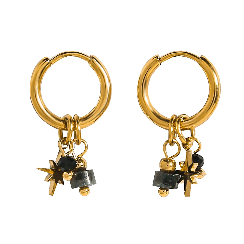 18K Gold Plated Stainless Steel Hoop Earrings
