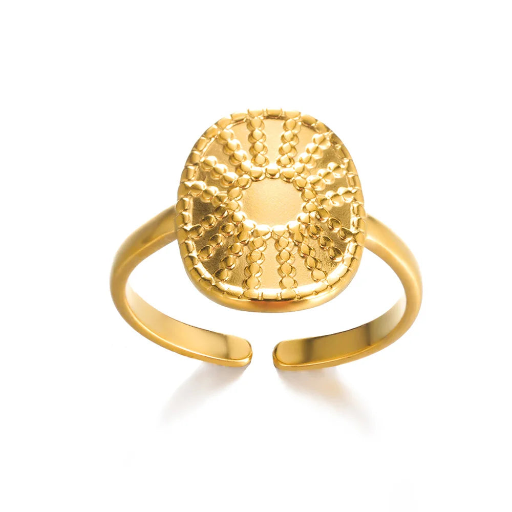 Stainless Steel Rings for Women Gold Color Never Fade Luxury