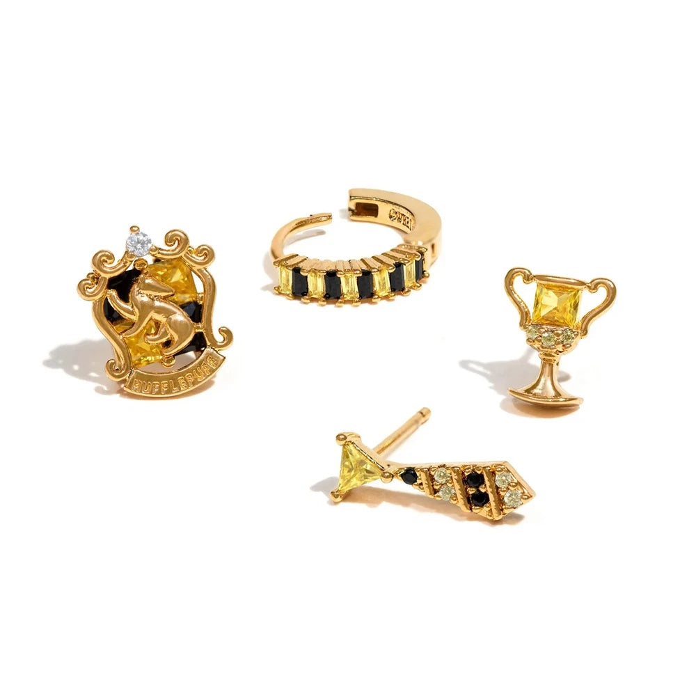 Stud Earrings Gold Color Plated Cubic Zirconia Crystal Stone Women Jewelry
