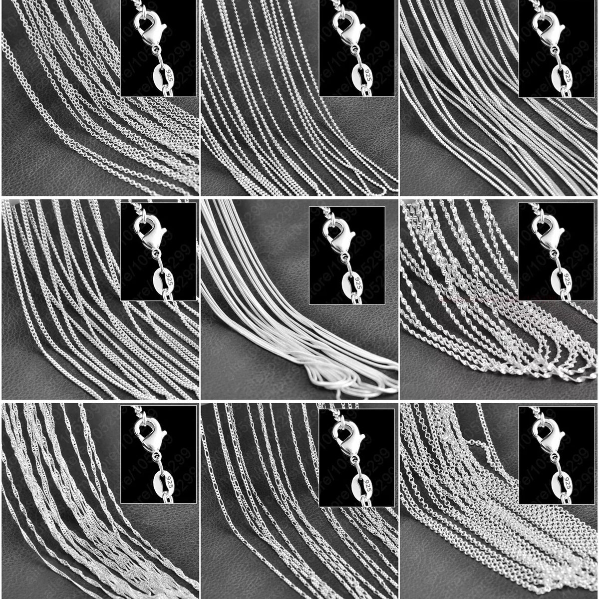 Pure 925 Sterling Silver Charm Link Chain Necklace Jewelry with Strong Smooth Lobster Clasps 16-30 Inches