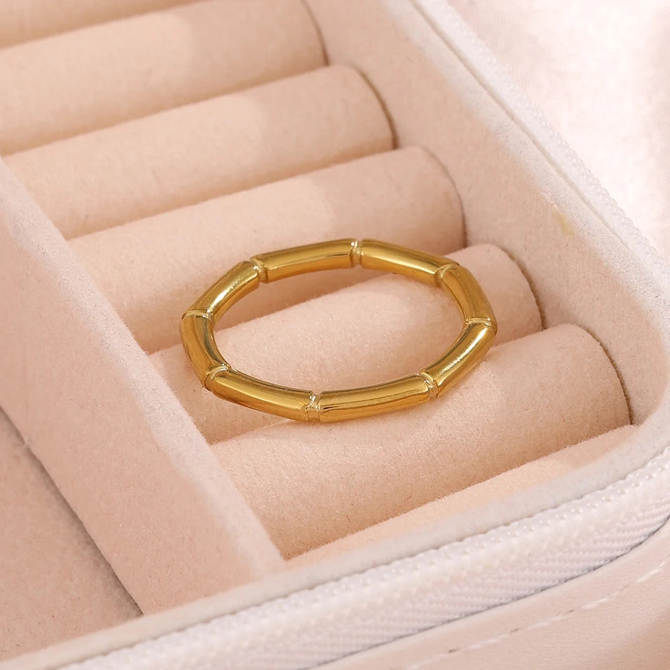 316 Stainless Steel Stackable Rings for Women Sparkling Zircon