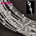 Pure 925 Sterling Silver Charm Link Chain Necklace Jewelry with Strong Smooth Lobster Clasps 16-30 Inches