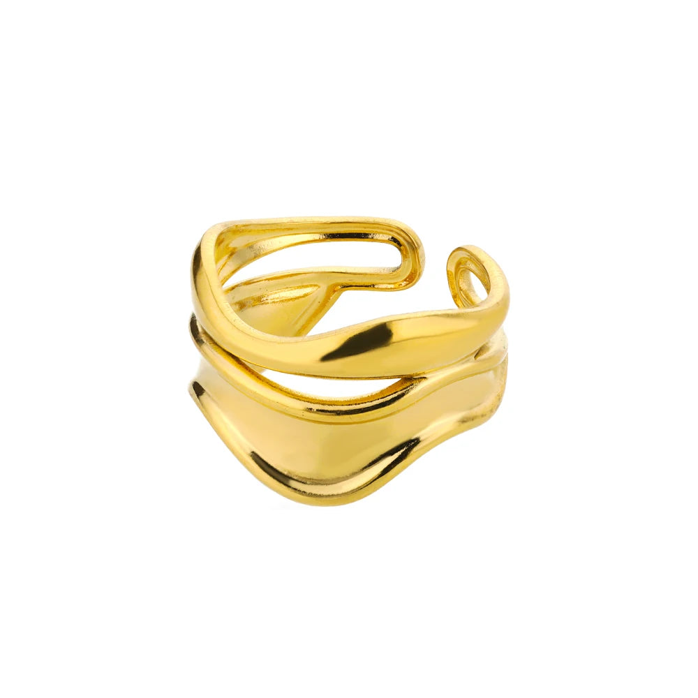Stainless Steel Rings for Women Gold Color Never Fade Luxury