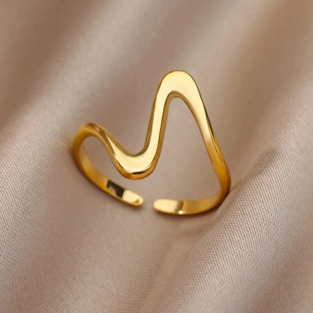 Stainless Steel Rings for Women Gold Color Never Fade Luxury