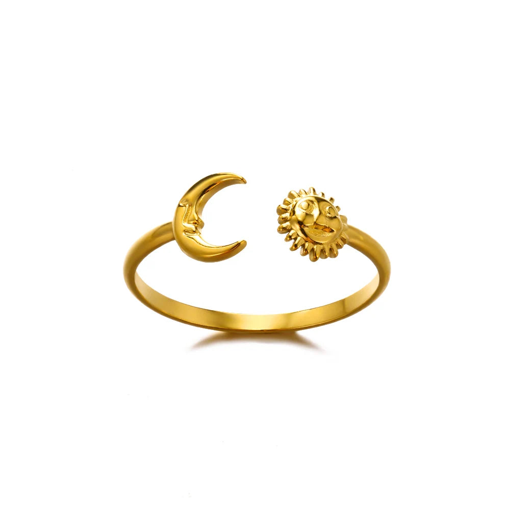 Stainless Steel Rings for Women Gold Color Never Fade Luxury