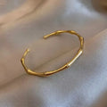 Titanium Steel Gold Plated Bangles Bracelet for Women Girls Gifts Trend Waterproof Jewelry Luxury Sparkling Zircon Open Bangle