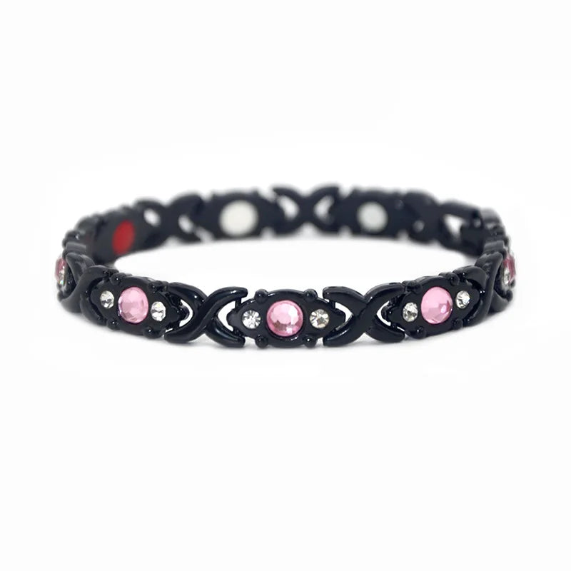 Magnetic Lymphatic Drainage Bracelet for Men Women Lymphatic Detox Zircon Bracelet Slimming Magnetic Therapy Health Care Gift