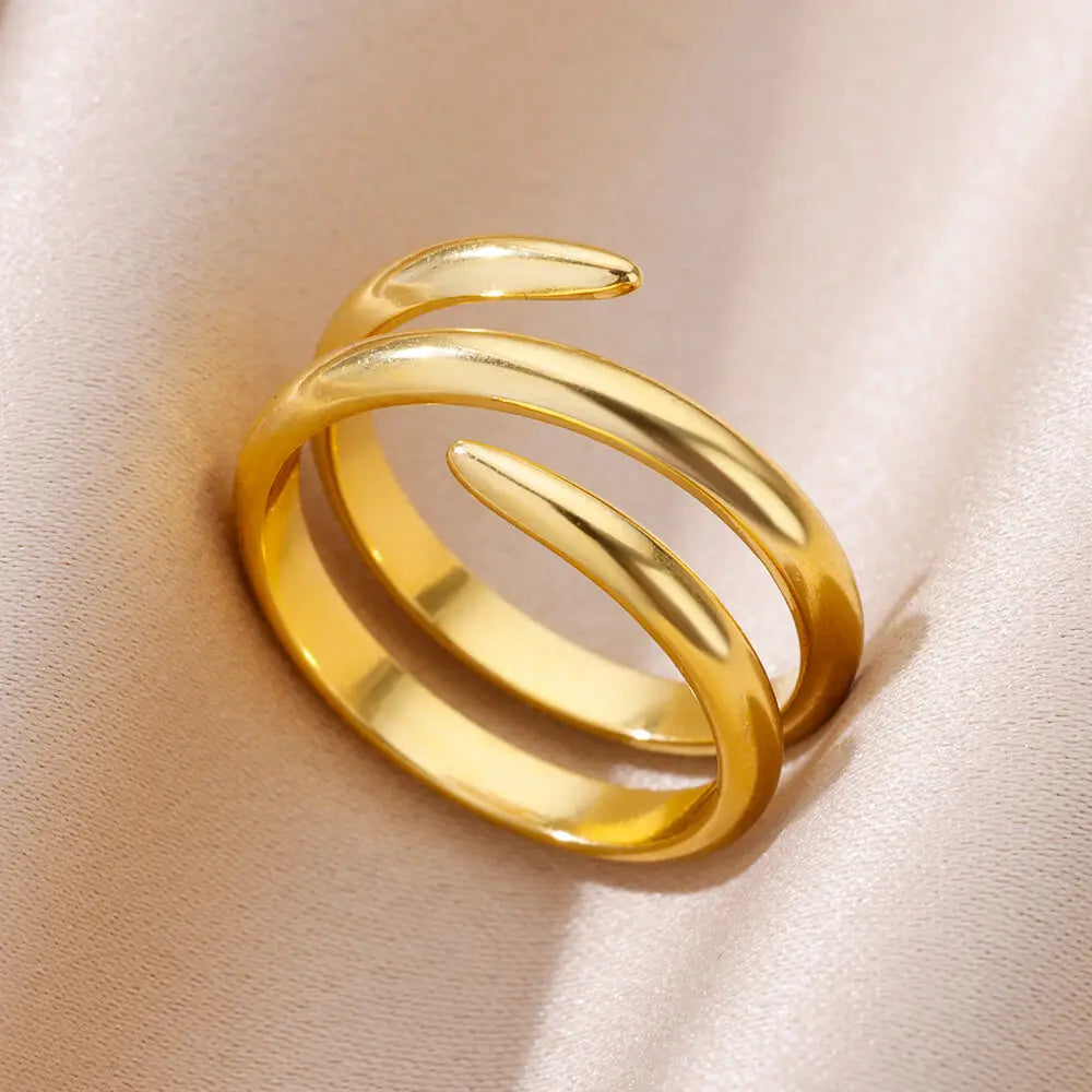 Stainless Steel Rings for Women Gold Color Never Fade Luxury