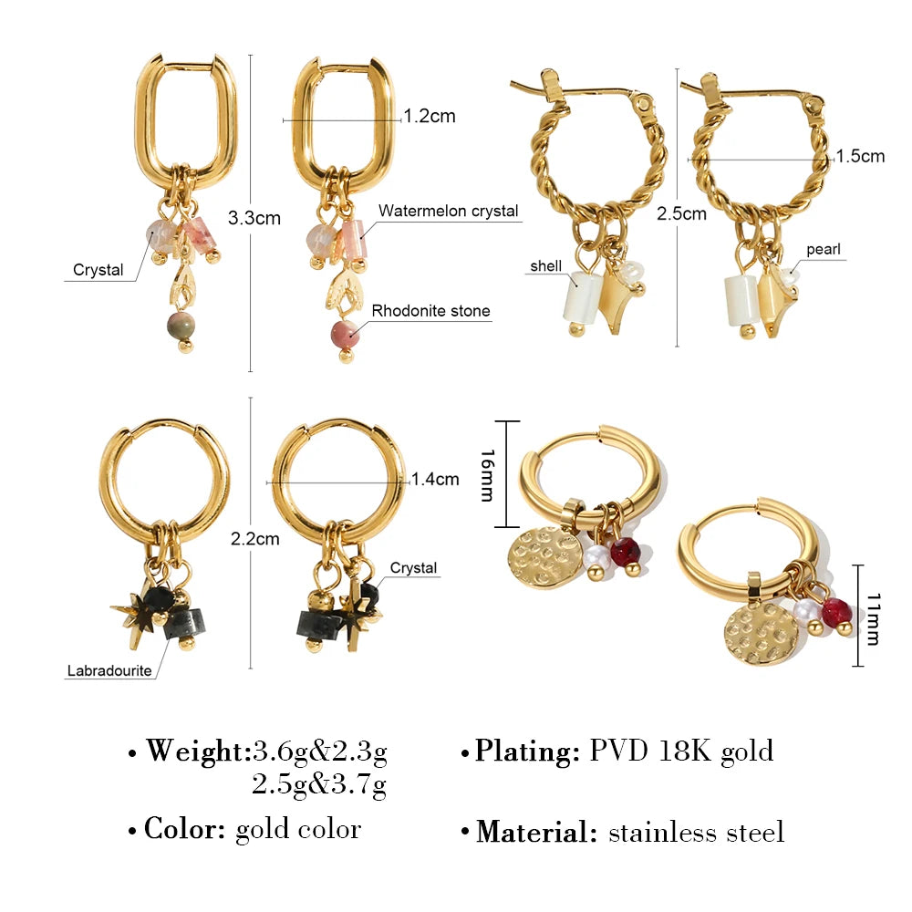 18K Gold Plated Stainless Steel Hoop Earrings